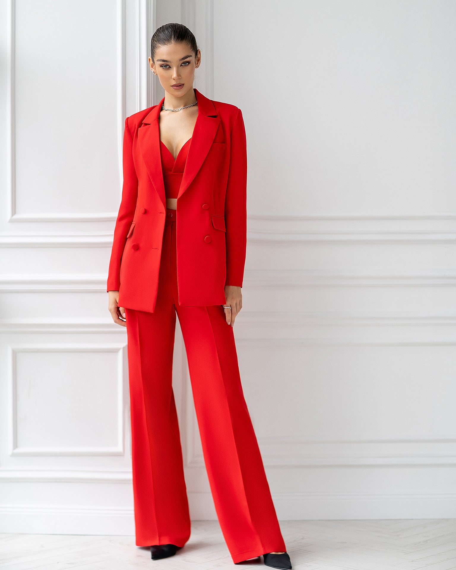 Red Double Breasted Suit 3-Piece