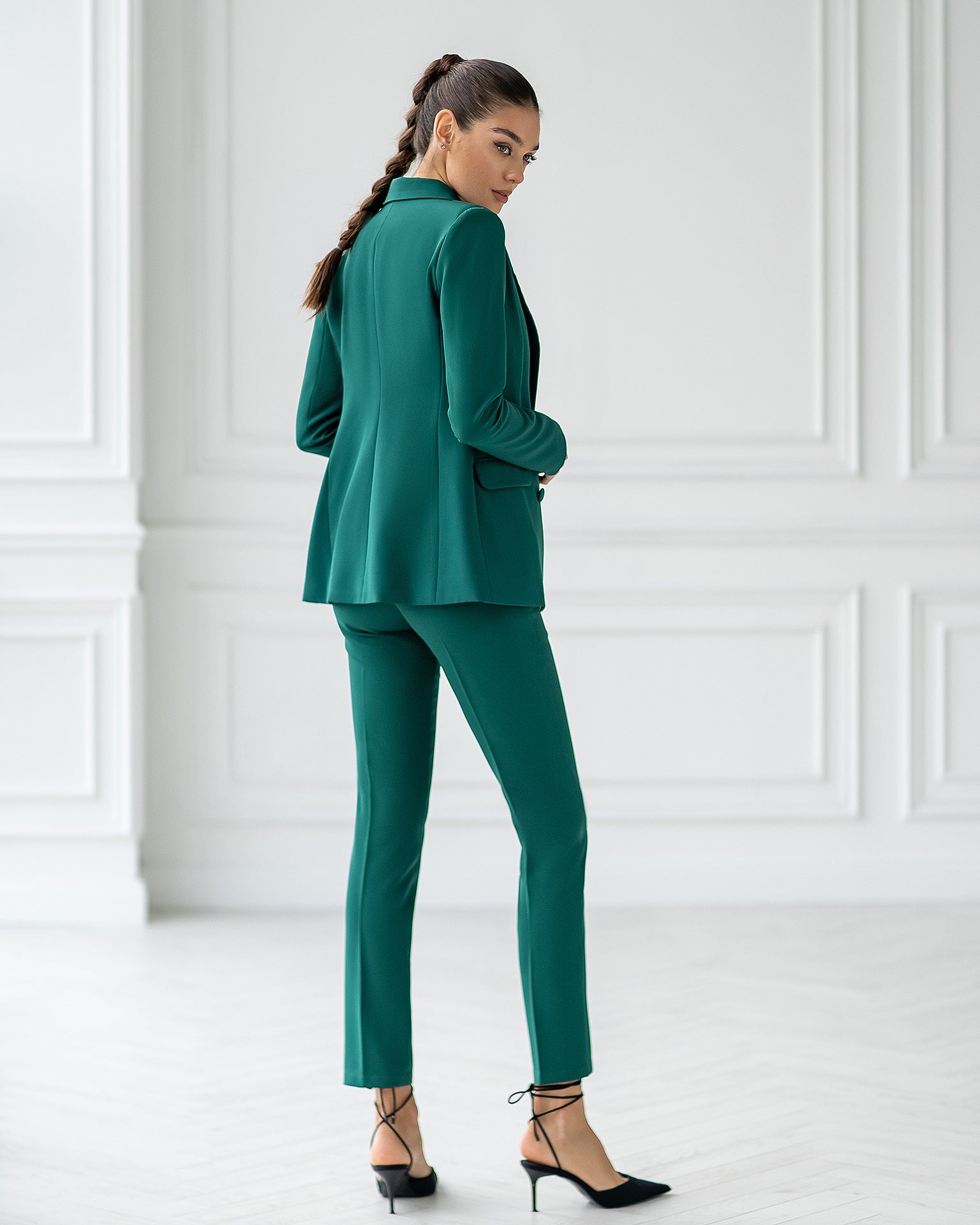 Green Double Breasted Suit 2-Piece – ELAGIA