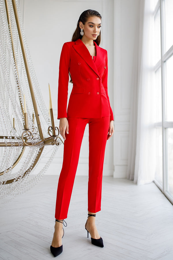 Red Double Breasted Suit 2-Piece