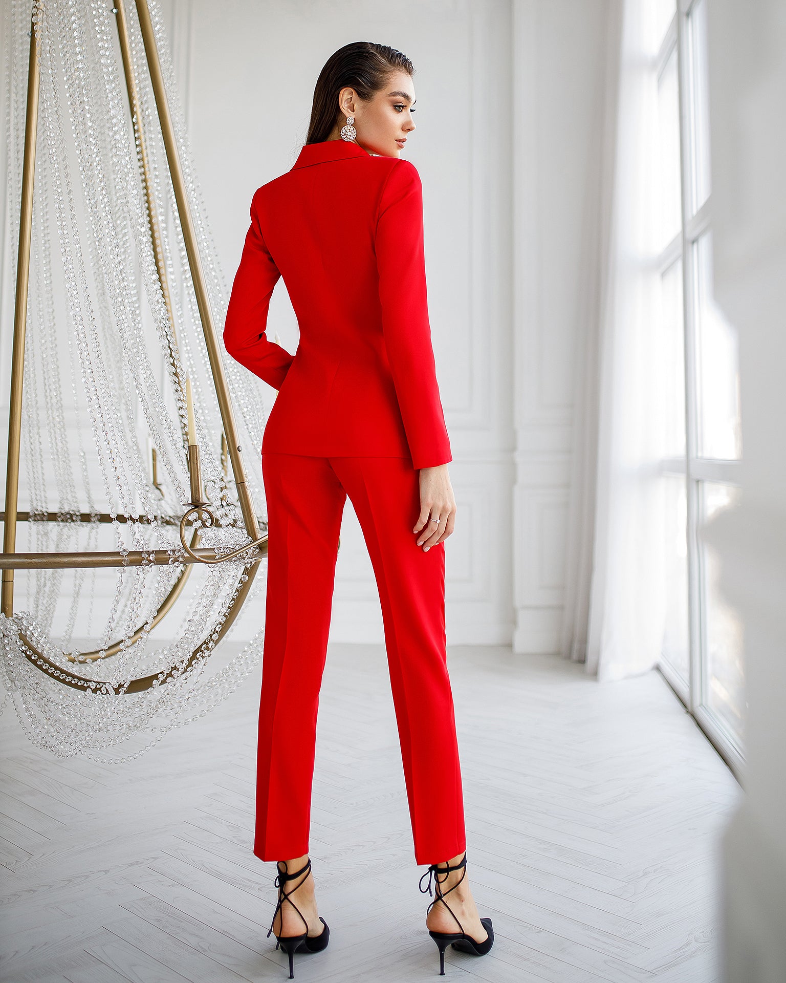 Red Double Breasted Suit 2-Piece – ELAGIA
