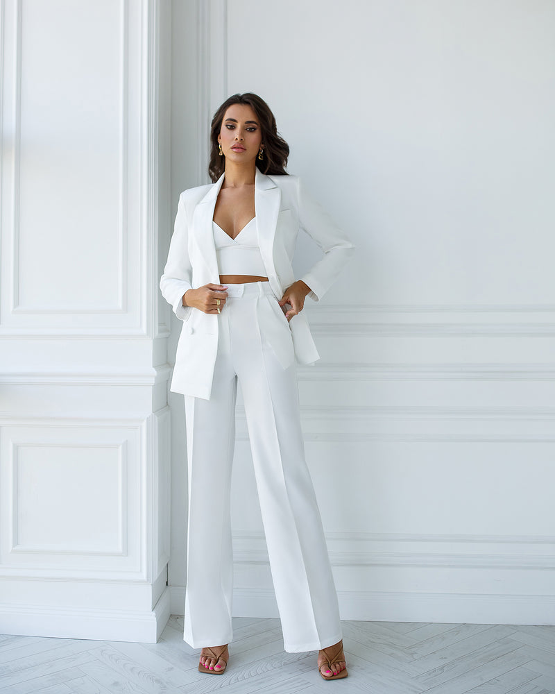 White Double-Breasted 3-Piece Suit - For Formal Occasion – ELAGIA