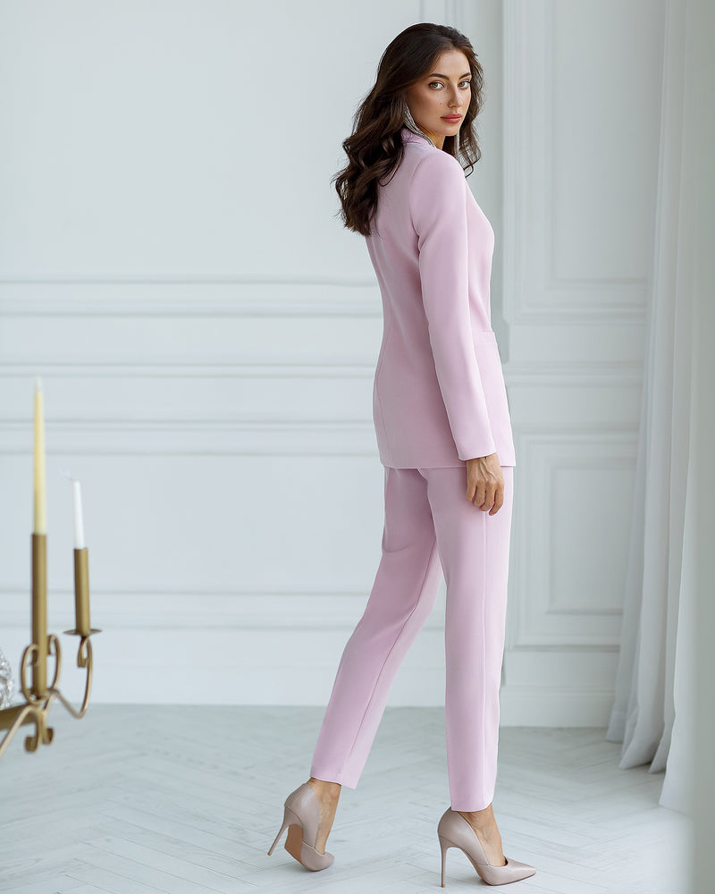London Dusty Pink Slim-Fit Suit 2-Piece – ELAGIA