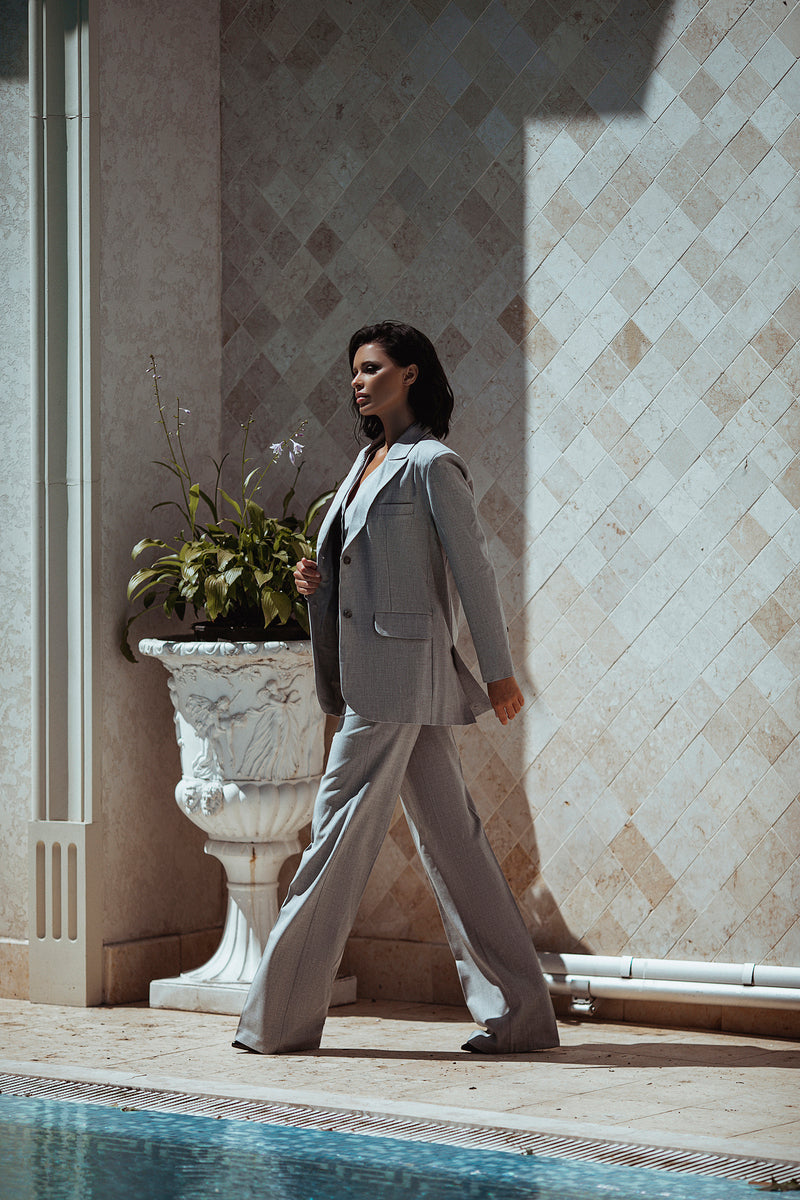 Grey Oversized 3-Piece Suit