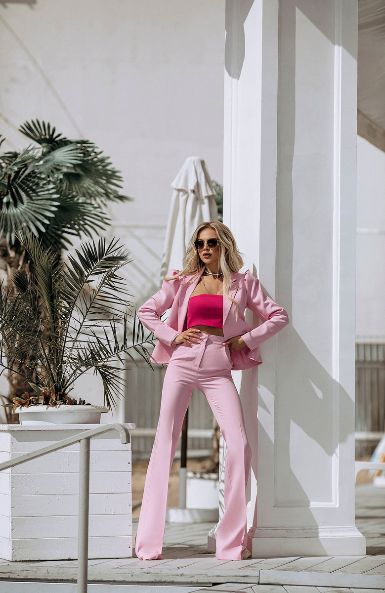 Pink Double Breasted Suit 2-Piece – ELAGIA