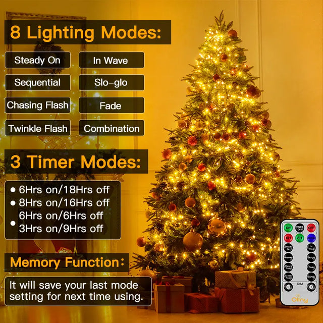 Ollny's 800 leds 262ft warm white Christmas lights are super long and super bright