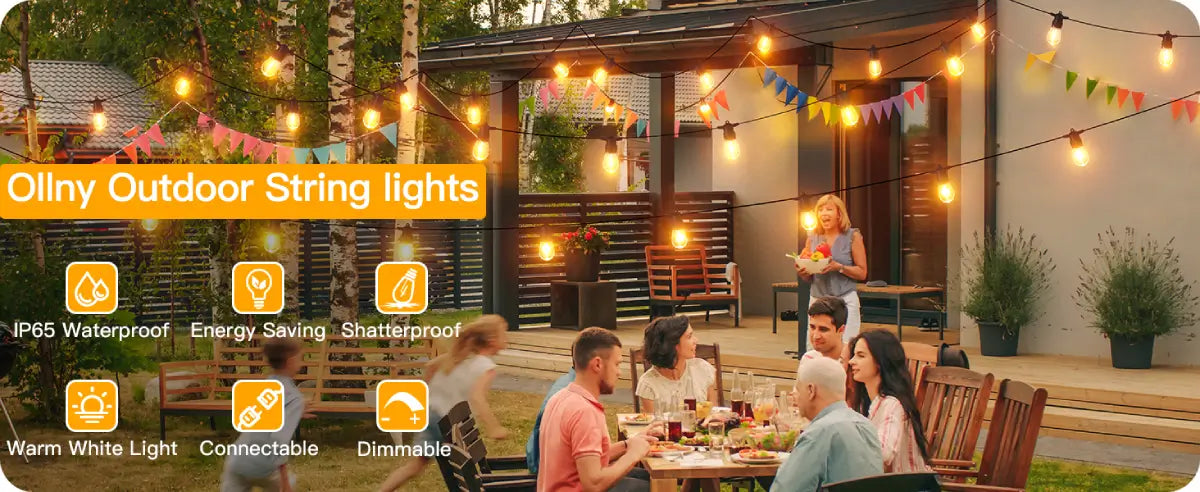 Features of Ollny's S14 outdoor string lights