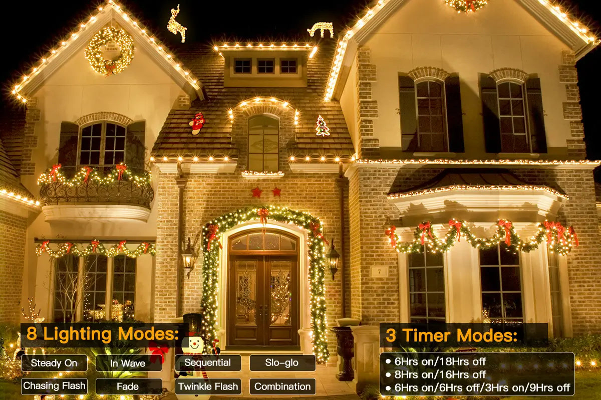 Features of Ollny's 1000 leds warm white Christmas lights