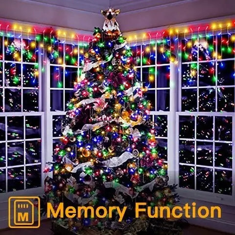 Ollny's 486 leds multicolor icicle lights with memory function