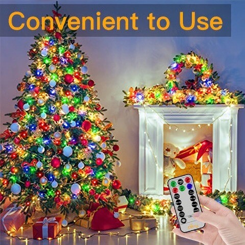 Ollny's 400 leds clear cable multicolor Christmas lights are easy to use with remote control