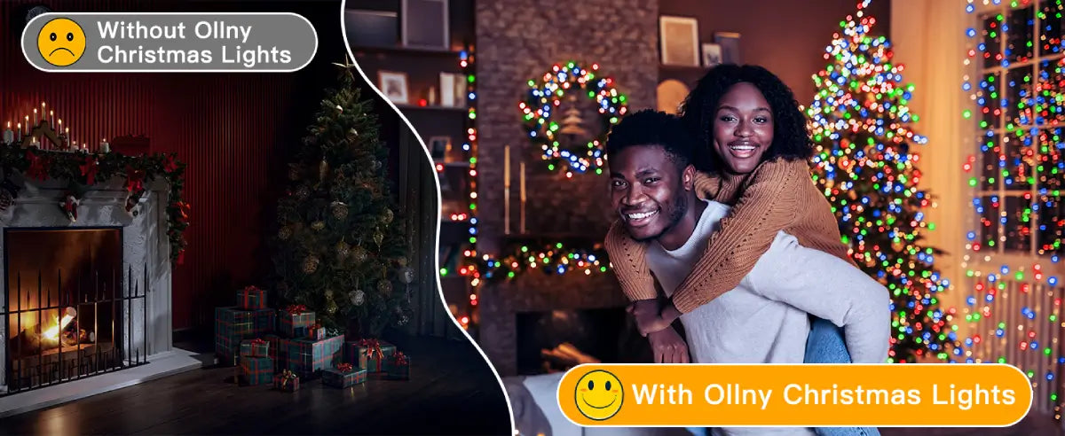 Ollny's 600 leds clear wire multicolor Christmas lights are brighter than other string lights