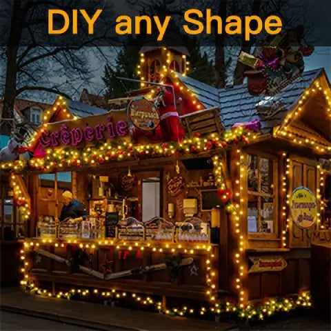 Ollny's 600 leds green wire warm white Christmas lights easy to diy and shape