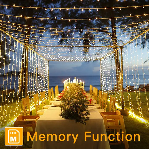 Ollny's 400 leds clear cable warm white string lights with memory function - mobile size