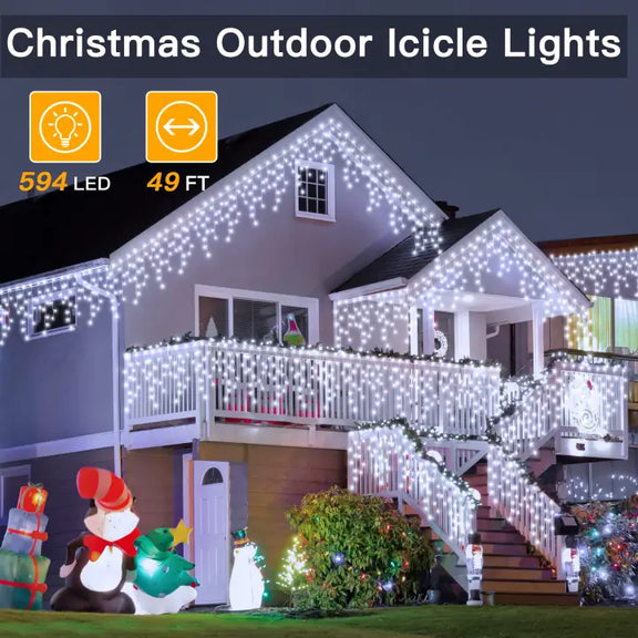 Length instructions for Ollny's 594 leds multicolor icicle lights