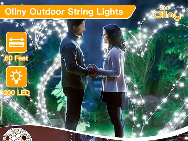 Features of Ollny's 800 leds green cable warm white string lights