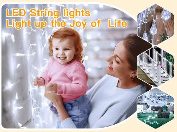 Ollny's 800 leds green cable warm white string lights perfect for outdoor and indoor