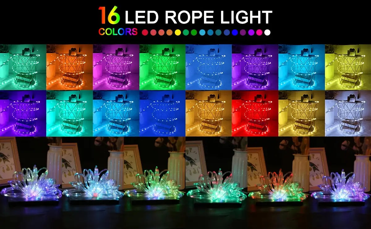 Ollny's 100 leds 33ft color changing rope lights available in 16 colors