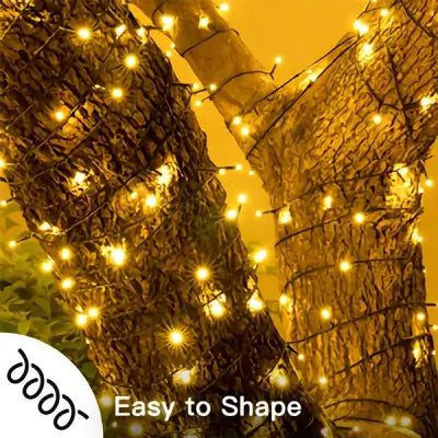 Ollny's 640 leds green cable warm white/multi-color string lights easy to shape