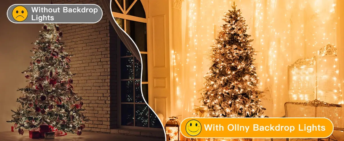 Ollny's 300 leds warm white curtain lights are brighter than other curtain lights