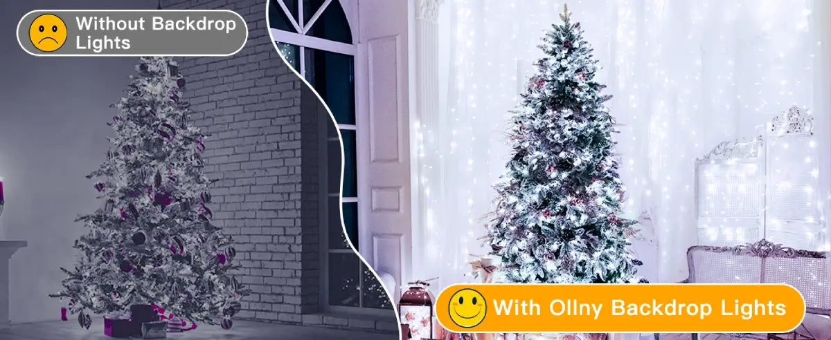 Ollny's 300 leds cool white curtain lights are brighter than other curtain lights