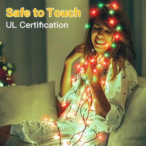 Ollny's 400 leds red and green Christmas lights are safe to touch