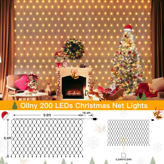 Christmas Tree Lights, 400 LED Christmas Lights with 8 Light Modes & Memory  Function, 6.6FT x 16 String Lights with Timing Function & Remote Control 