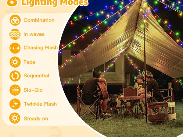 Features of Ollny's 800 leds green cable warm white string lights