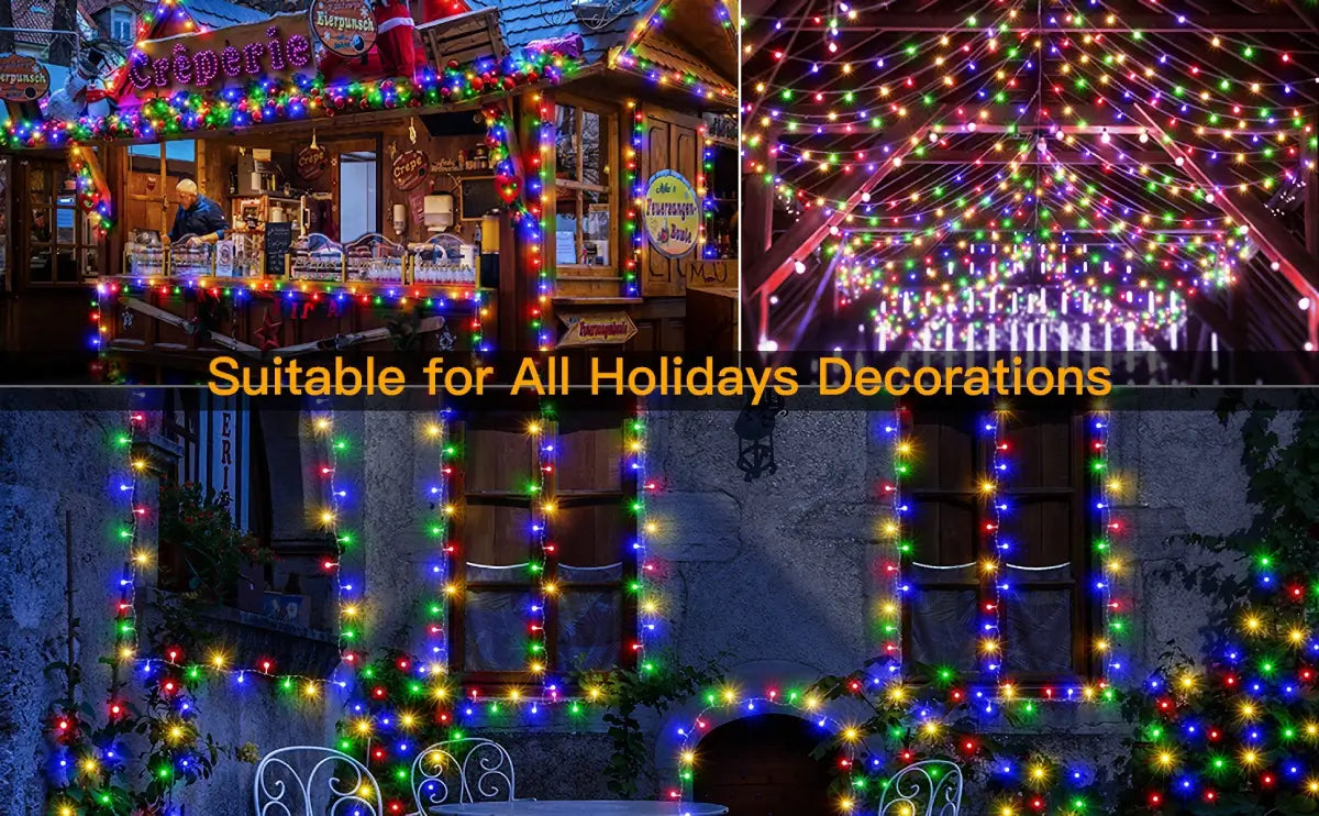 Ollny's 400 leds clear cable multicolor Christmas lights for holiday decorations