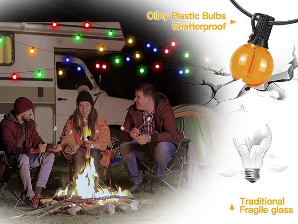 Features of Ollny's 50ft G40 outdoor string lights