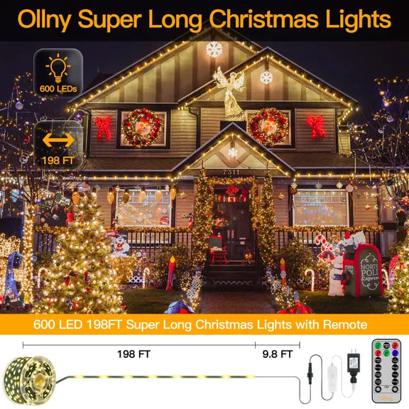 Christmas tree Lights, 20FT 96LED Lights with Remote Control 8 Modes  Christmas Lights Waterproof, Extendable for Indoor & Outdoor, Wedding  Party, New