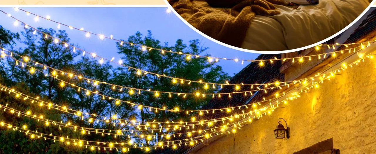 Ollny's 800 leds 262ft green cable warm white string lights with 3 timer functions