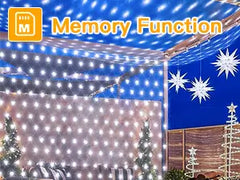 Ollny's 200 leds cool white IP67 net lights with memory function