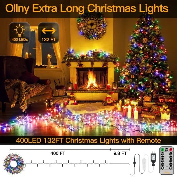 Length instructions for Ollny's 400 leds multicolor string lights