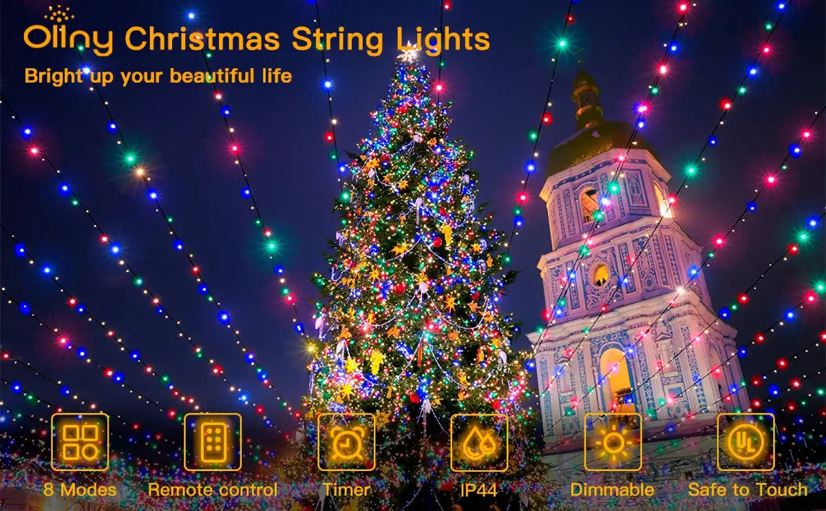 Features of Ollny's 400 leds multicolor string lights