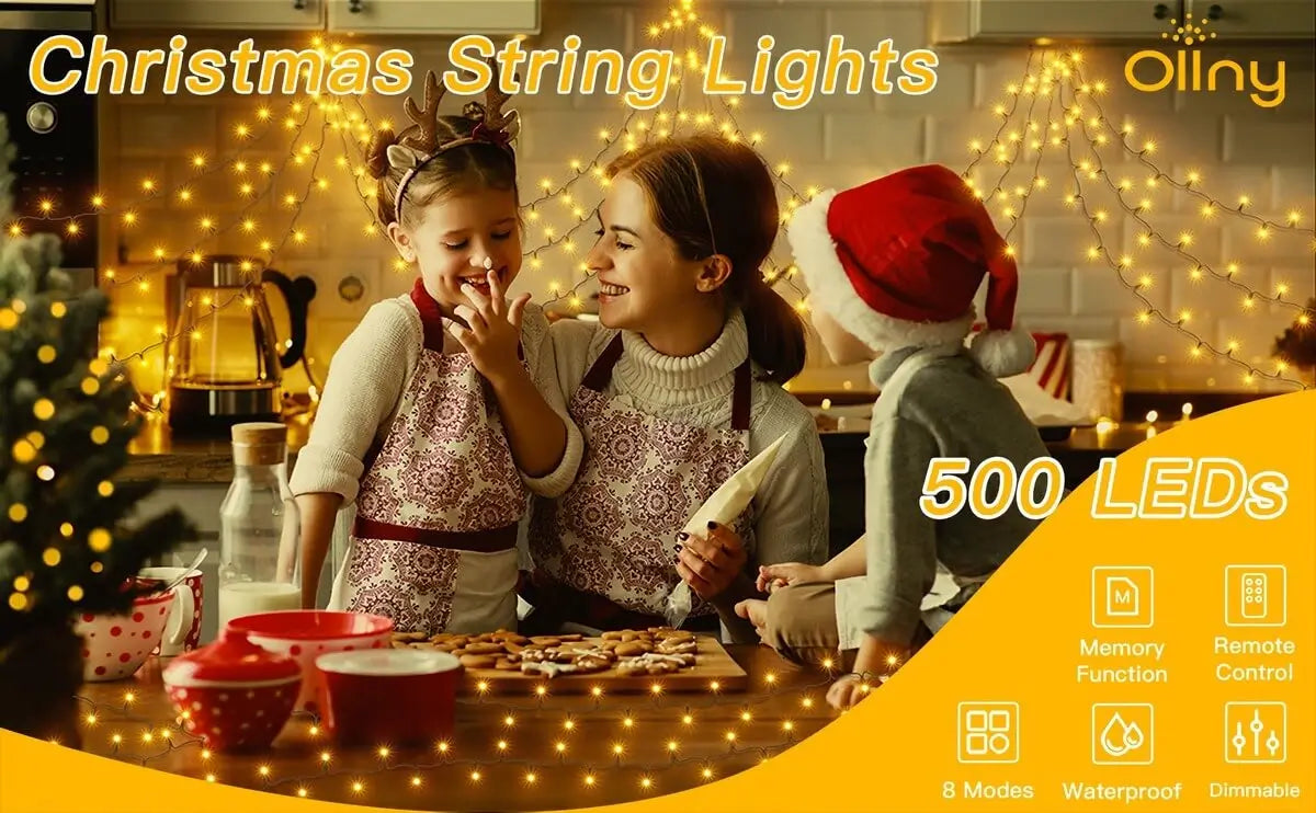 Features of Ollny's 500 leds warm white Christmas lights