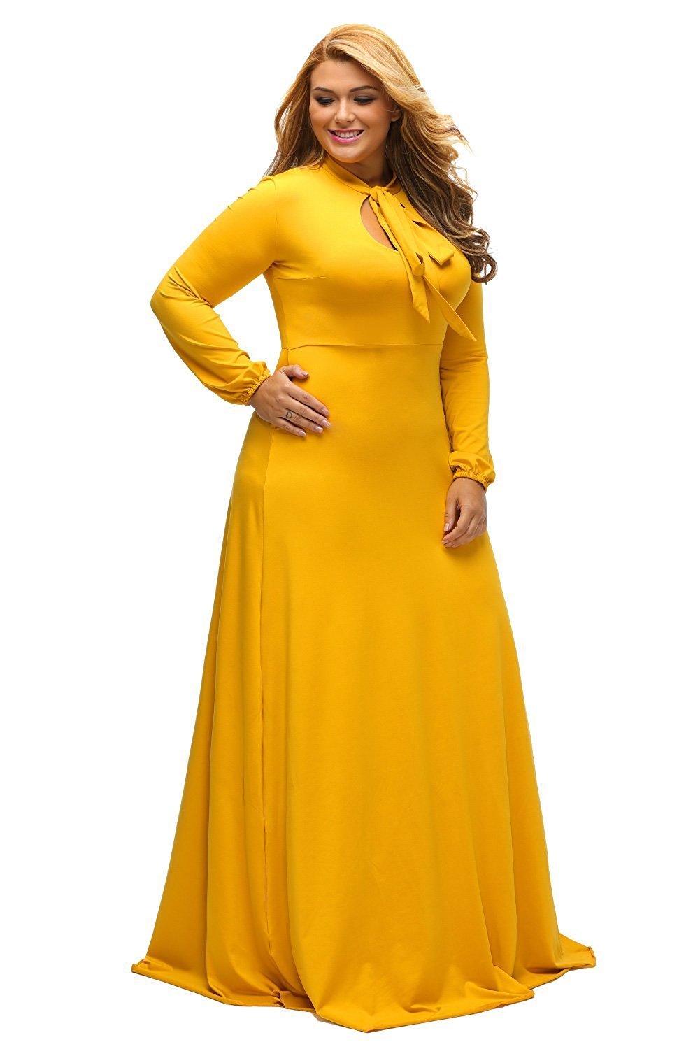 plus yellow dress