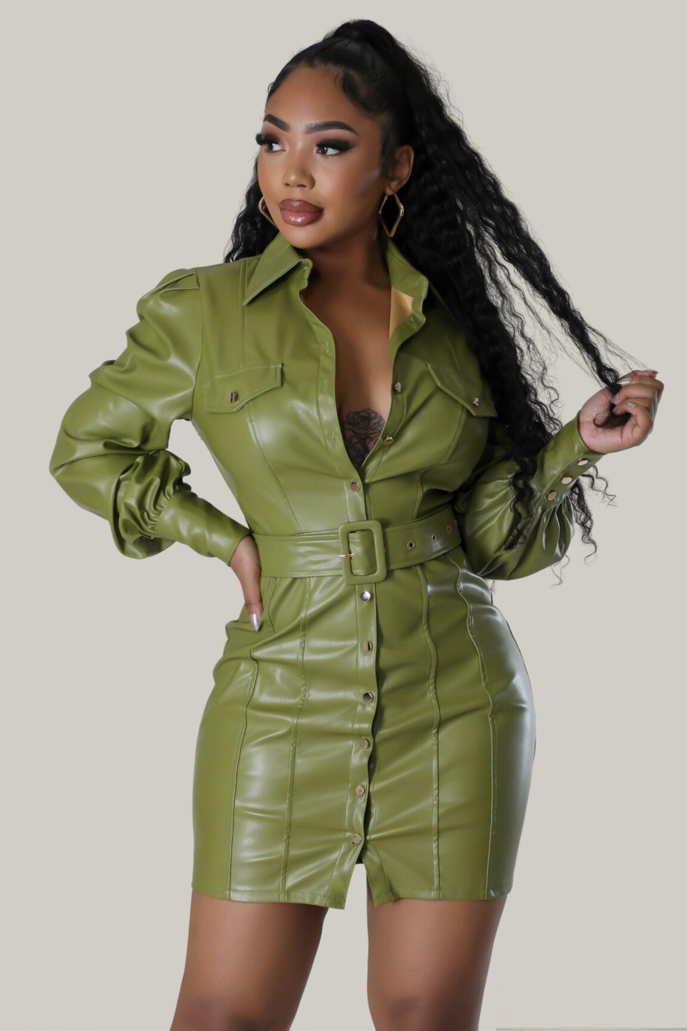 Beatrix Faux Leather Mini Dress - MY SEXY STYLES product image