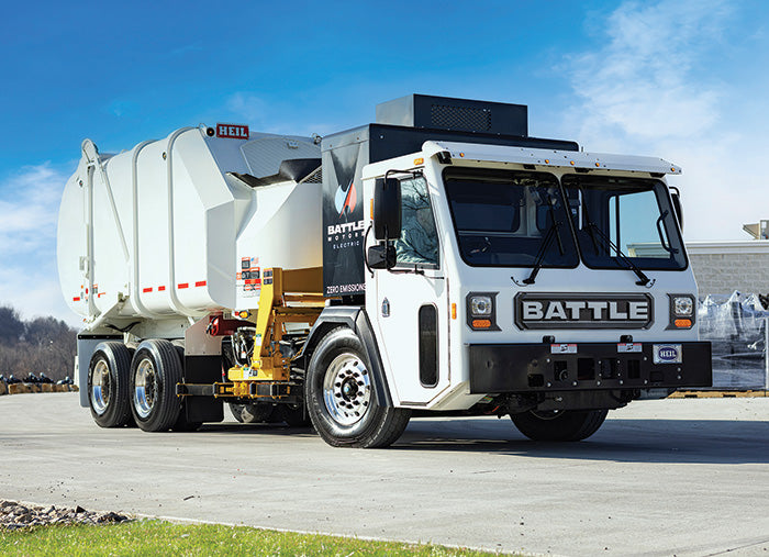 Battle Motors LET 2 Heil Rapid Rail Side Loader Refuse Truck