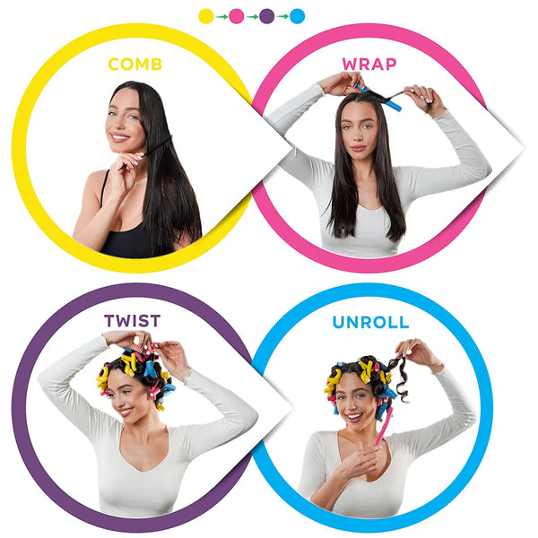 How to use heatless flexible hair rollers curlers