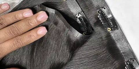 Mise à niveau du produit d'extensions de cheveux à clips sans couture : large à l'intérieur et étroit à l'extérieur, plus invisible !