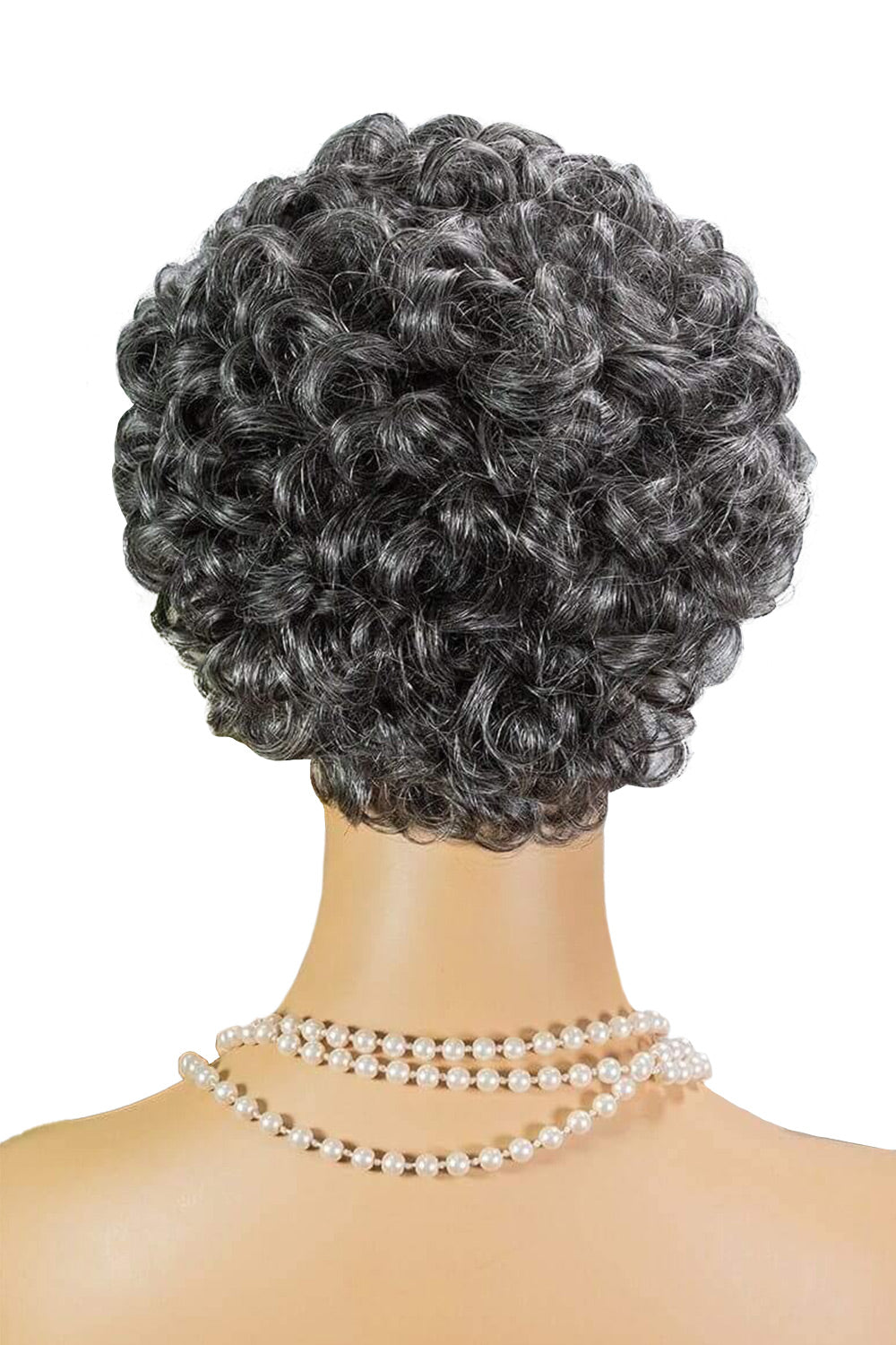 Curly Salt And Pepper Short Bob Wig For Older Black Ladies And Seniors