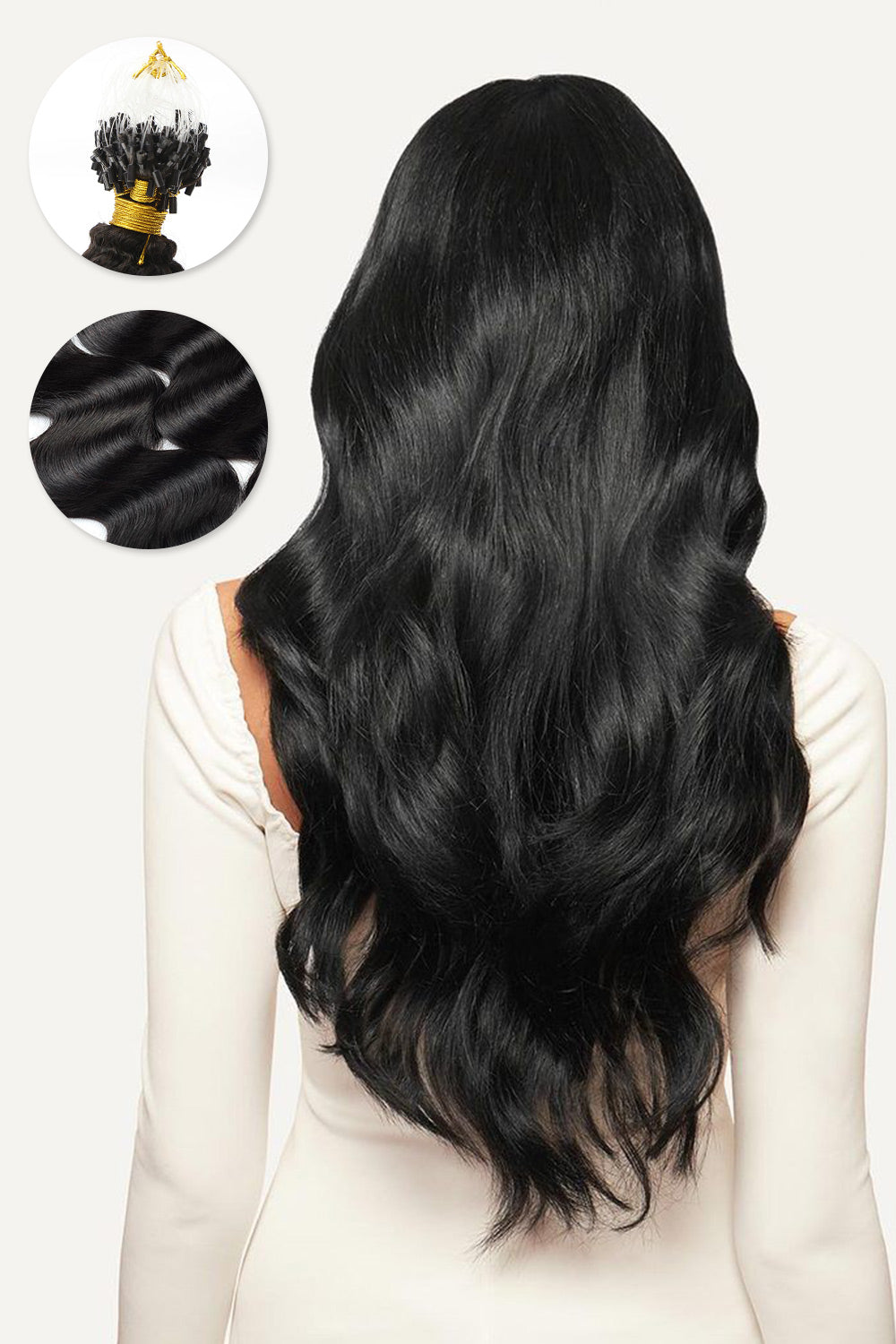 Micro Ring Human Hair Kinky Straight Extensions For Black Women