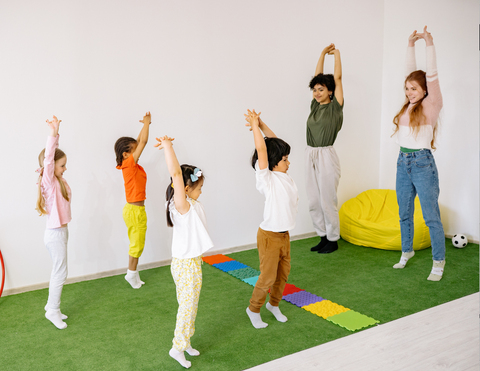 children doing exercises