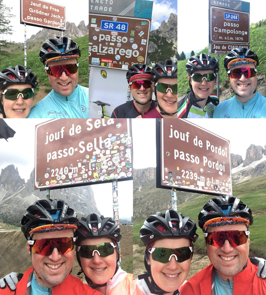 Brad and Joanne doing mountain climbs in the Dolomites