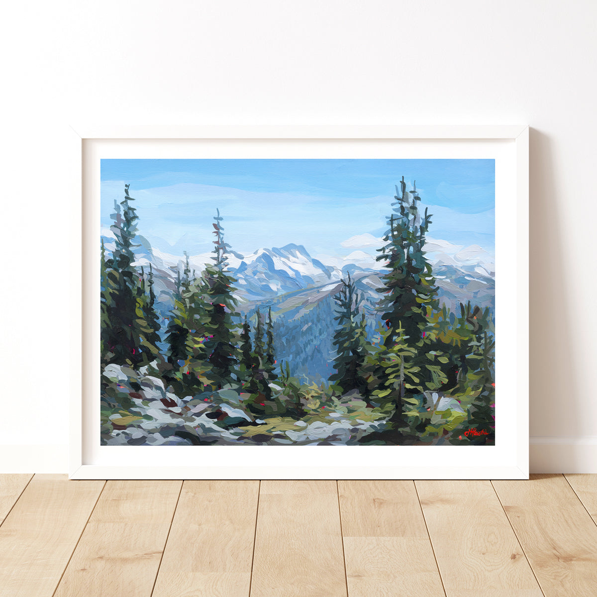 NEI-WAI Oil Painting Mountain Range Landscape Flannel Blanket