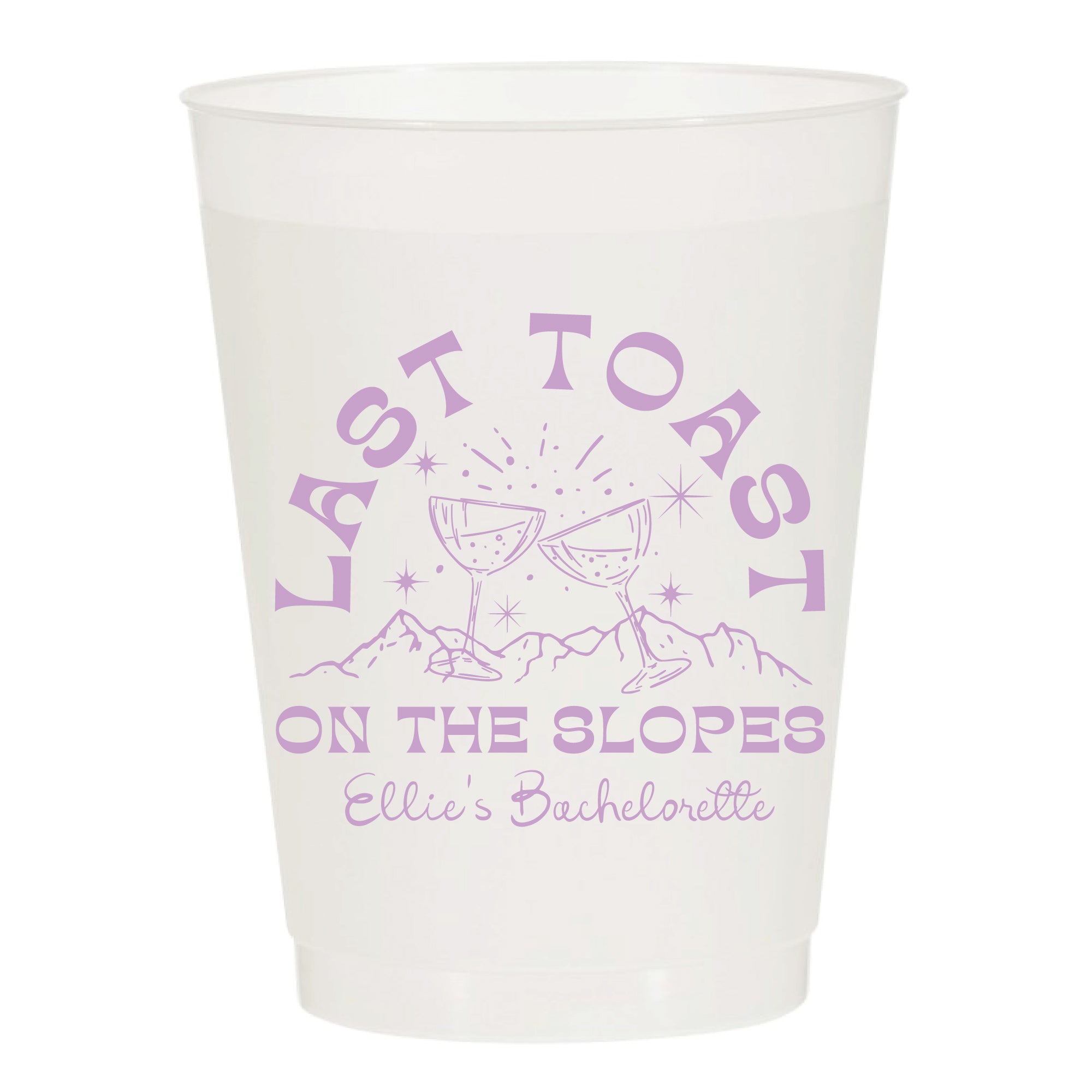 Last Toast Bachelorette Ski Trip Frosted Cups