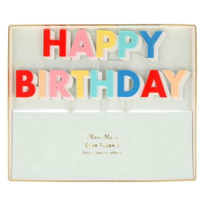 Minimer lager Finde på Happy Birthday Multi-Color Acrylic Cake Topper – SipHipHooray