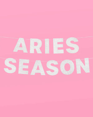 Aries Season Banner - Silver Glitter Banner - Paperless Post Party Shop
