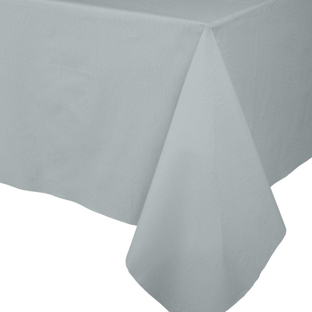 Paper Linen Solid Table Cover in Silver - 1 Each