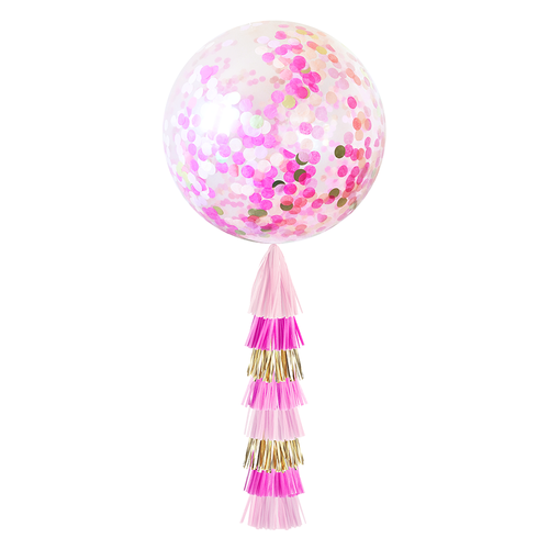 Jumbo Confetti Balloon & Tassel Tail - Tropical