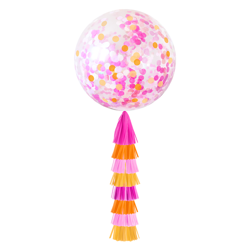 Jumbo Balloon & Tassel Tail - Pink